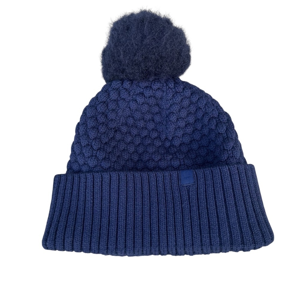 Lululemon Athletica Navy Blue Bubble Knit Pom Pom Beanie